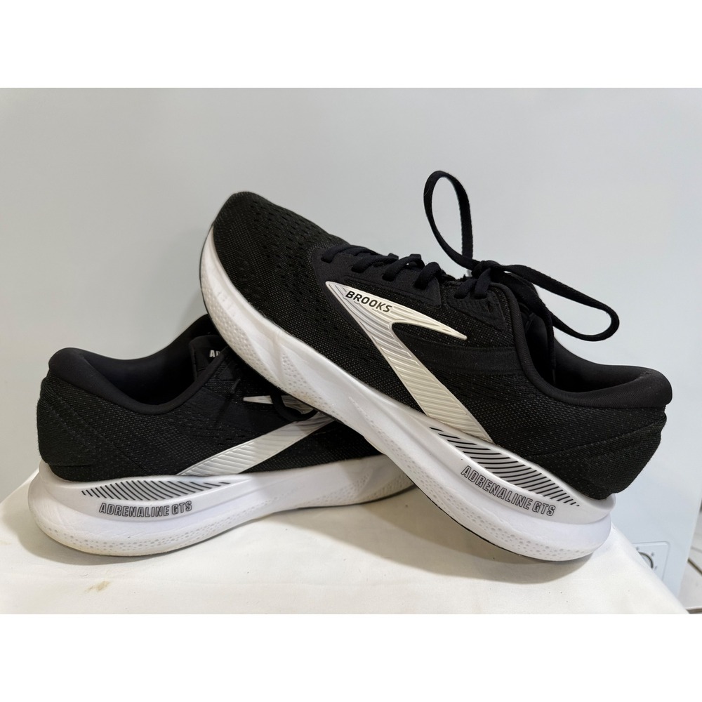 Brooks Adrenaline GTS 24 Mens Running Shoes Black White 1104371D087 Size 9.5 D